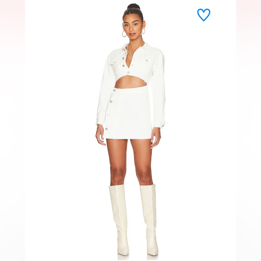 superdown Mika Button Front Dress White Denim - Small